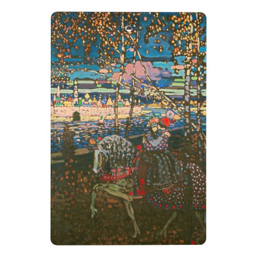 Abstraktes Kandinsky-Reitpaar farbenfroh Mini Klemmbrett (Rückseite)