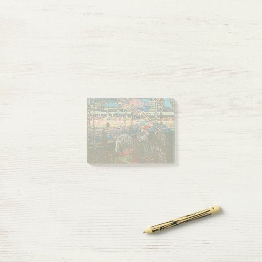 Abstraktes Kandinsky-Reitpaar farbenfroh Post-it Klebezettel (Auf Schreibtisch)