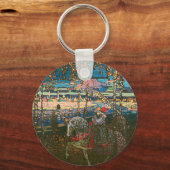 Abstraktes Kandinsky-Reitpaar farbenfroh Schlüsselanhänger (Vorderseite)