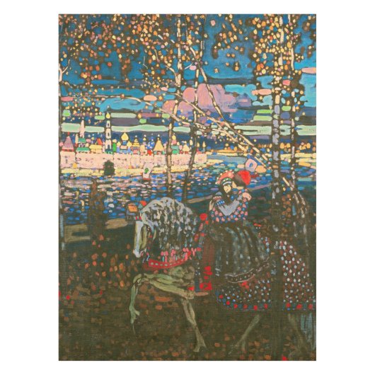 Abstraktes Kandinsky-Reitpaar farbenfroh Tischdecke (Vorderseite)