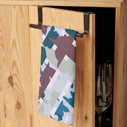 Abstraktes Kariertes Design 1 Geschirrtuch (Drittel gefaltet)