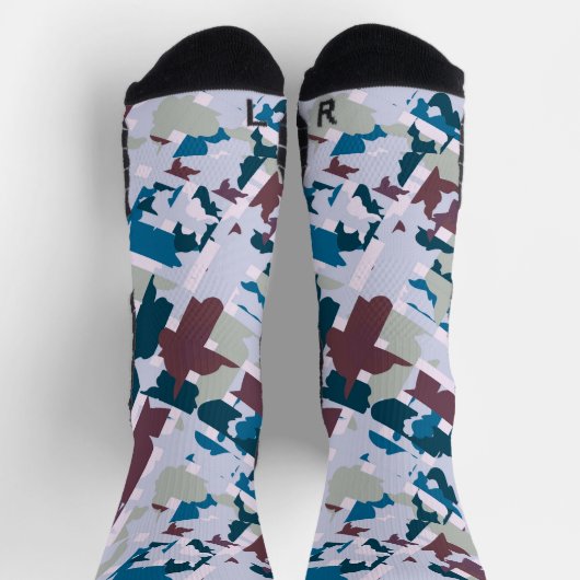 Abstraktes Kariertes Design 1 Socken (Oben)