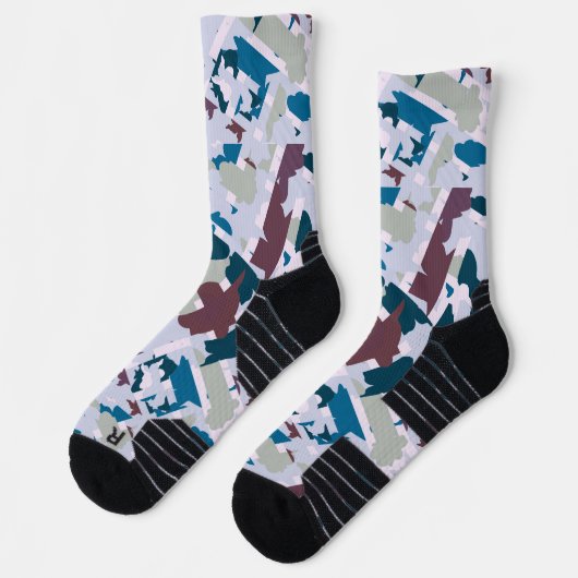 Abstraktes Kariertes Design 1 Socken (Links)