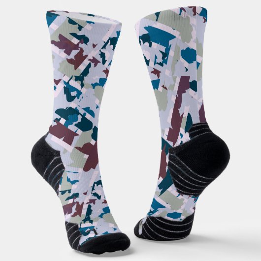 Abstraktes Kariertes Design 1 Socken (Gewinkelt)