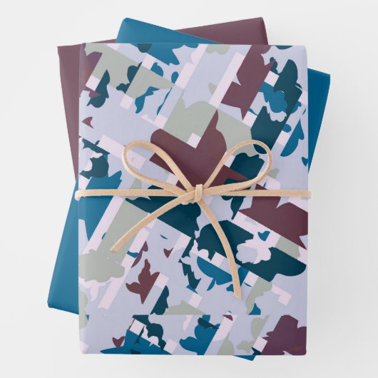 Abstraktes Kariertes Design Geschenkpapier Set (Beispiel)