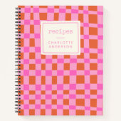 Abstraktes, kariertes Muster, rosa, benutzerdefini Notizblock (Vorderseite)