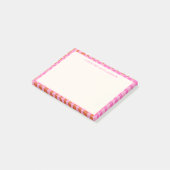 Abstraktes Karton Rosa Orange Individuelle Name Post-it Klebezettel (angewinkelt)