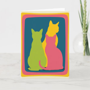 Abstraktes Katzen-Geburtstagskarte Karte