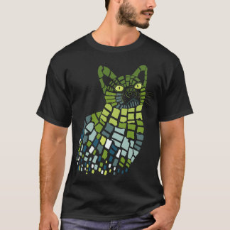 Abstraktes Katzendesign T-Shirt