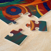 Abstraktes Katzenfamilienportrait Puzzle (Seite)