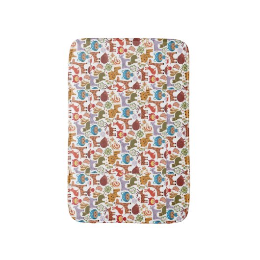 Abstraktes Kinder-und Tier-Muster Badematte (Vorderseite Vertikal)