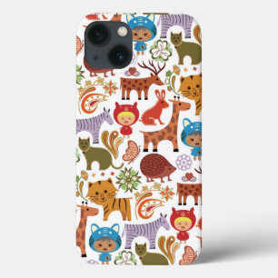 Abstraktes Kinder-und Tier-Muster Case-Mate iPhone Hülle