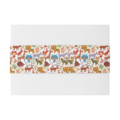 Abstraktes Kinder-und Tier-Muster Einladungsbanderole (Rückseitenbeispiel)