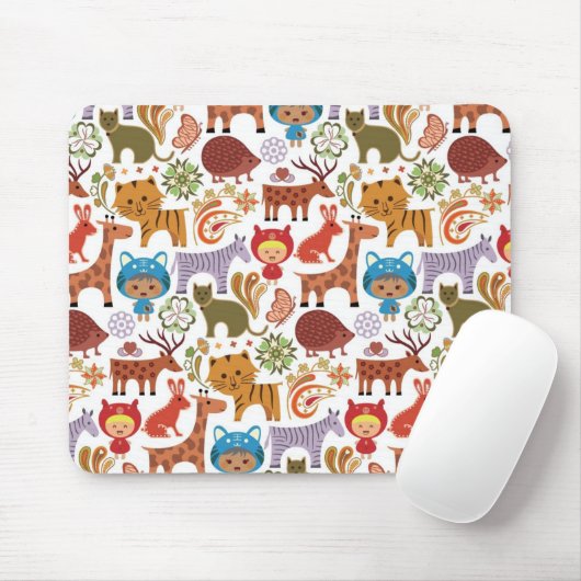 Abstraktes Kinder-und Tier-Muster Mousepad (Mit Mouse)