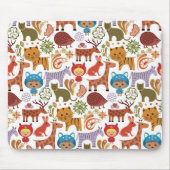 Abstraktes Kinder-und Tier-Muster Mousepad (Vorne)