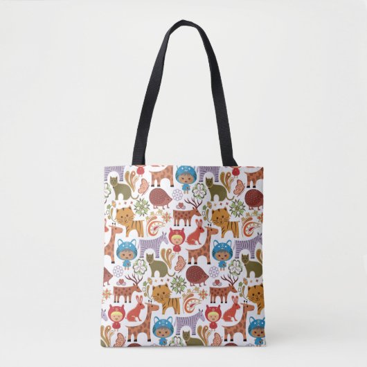 Abstraktes Kinder-und Tier-Muster Tasche (Vorderseite)