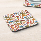 Abstraktes Kinder-und Tier-Muster Untersetzer (Linke Seite)