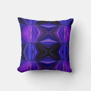 abstraktes Kissen aus blauem Neon