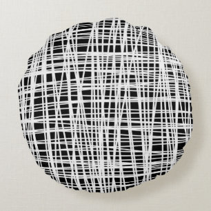 Abstraktes Kissen in Schwarz/Weiß