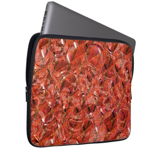 Abstraktes Klarrot mit Flecken und gekrönten Stile Laptopschutzhülle (Vorne Rechts)
