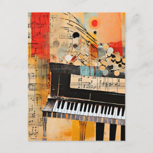 Abstraktes Klavier-Montage-Kunstwerk Postkarte