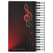 Abstraktes Klavier und Roter Clef Klemmbrett (Rückseite)