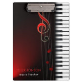 Abstraktes Klavier und Roter Clef Klemmbrett (Vorderseite)