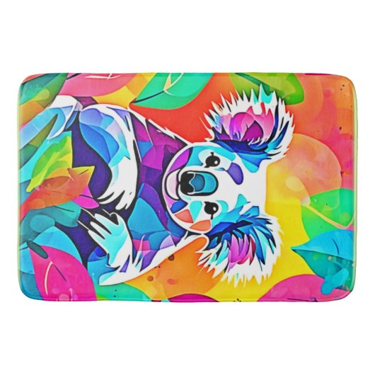 Abstraktes Koala-Design Badematte (Vorderseite)