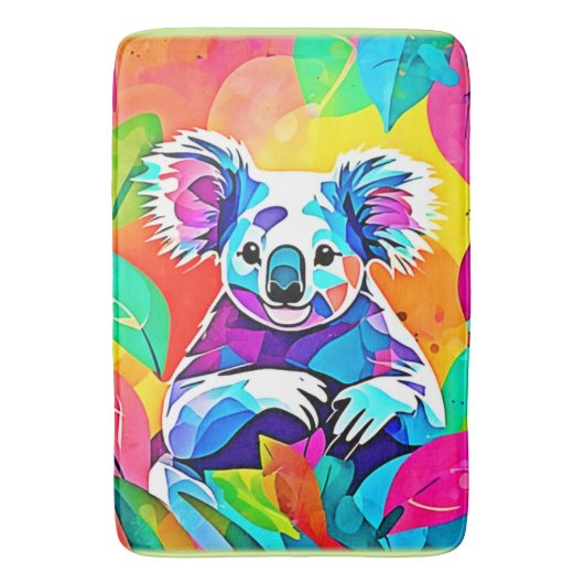 Abstraktes Koala-Design Badematte (Vorderseite Vertikal)
