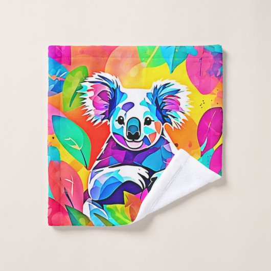 Abstraktes Koala-Design Badhandtuch Set (Waschlappen)