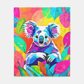 Abstraktes Koala-Design Fleecedecke (Vorderseite)