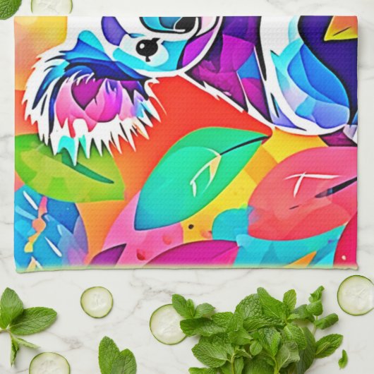 Abstraktes Koala-Design Geschirrtuch (Gefaltet)