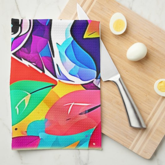 Abstraktes Koala-Design Geschirrtuch (Viertel Falte)