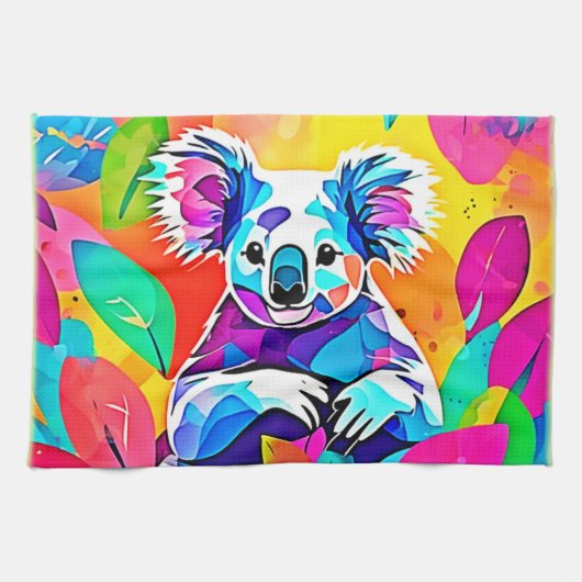 Abstraktes Koala-Design Geschirrtuch (Horizontal)