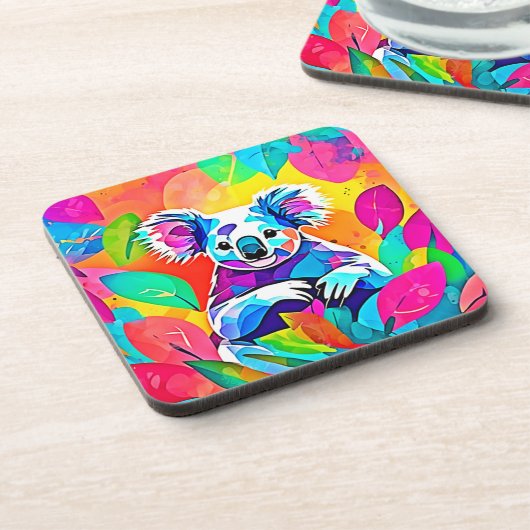 Abstraktes Koala-Design Getränkeuntersetzer (Linke Seite)