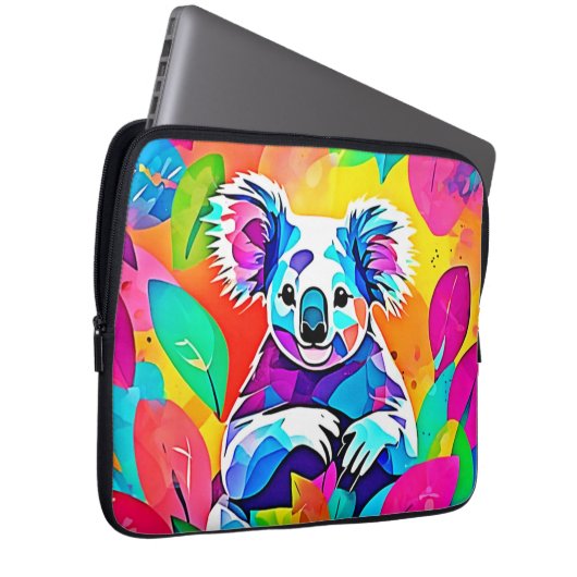 Abstraktes Koala-Design Laptopschutzhülle (Vorne Rechts)