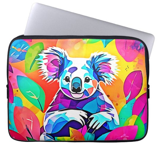 Abstraktes Koala-Design Laptopschutzhülle (Vorderseite)