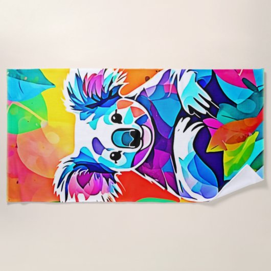 Abstraktes Koala-Design Strandtuch (Vorderseite)