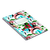 Abstraktes Kompositionsnotebook in Rosa und Aqua Notizblock (Rechte Seite)