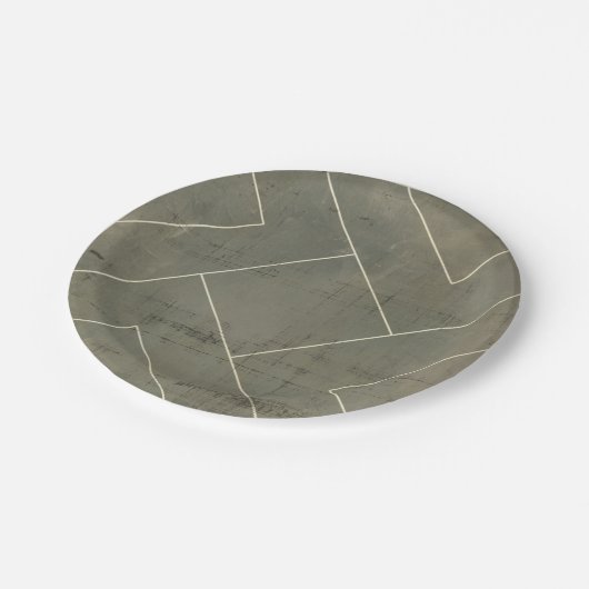 Abstraktes Konzept mit geometrischen Formen Pappteller (Schrägansicht)