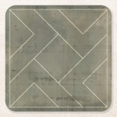 Abstraktes Konzept mit geometrischen Formen Rechteckiger Pappuntersetzer (Vorderseite)