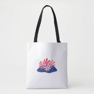 Abstraktes Korallen-Blumen-Minimalist Tasche