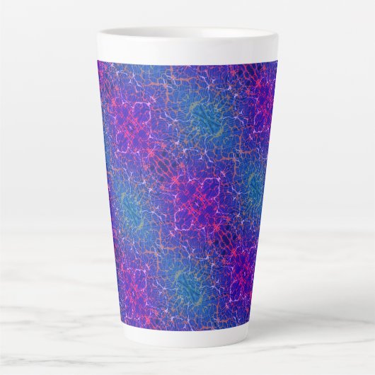 Abstraktes kosmische Damast-Muster Milchtasse (Vorderseite)