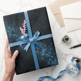 Abstraktes Kosmisches Blaues Sternenstaub Abstrakt Geschenkpapier
