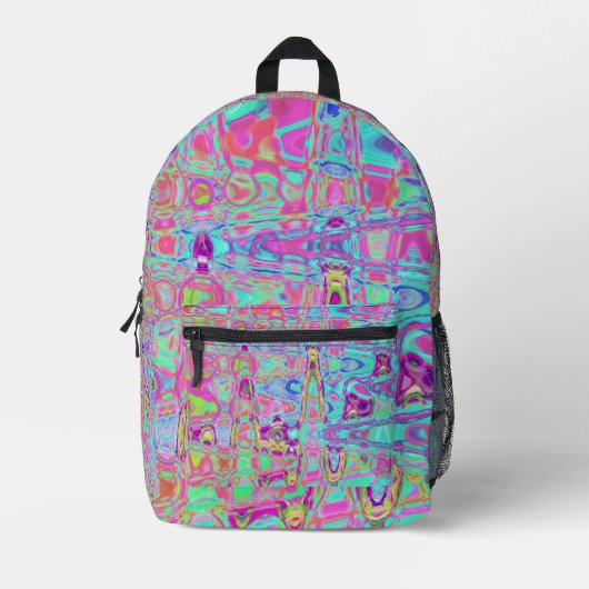 Abstraktes kosmisches Wasser und reflexfarbene Fle Bedruckter Rucksack (Vorderseite)