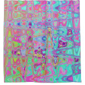 Abstraktes kosmisches Wasser und reflexfarbene Fle Duschvorhang (Vorderseite)