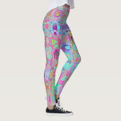 Abstraktes kosmisches Wasser und reflexfarbene Fle Leggings (Rechts)