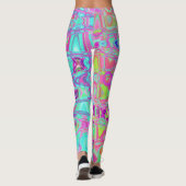 Abstraktes kosmisches Wasser und reflexfarbene Fle Leggings (Rückseite)