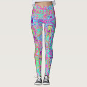 Abstraktes kosmisches Wasser und reflexfarbene Fle Leggings (Vorderseite)