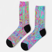 Abstraktes kosmisches Wasser und reflexfarbene Fle Socken (Linkes Detail)
